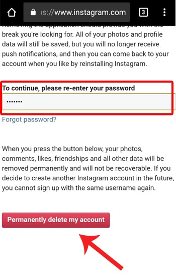 Masukan Password dan Hapus