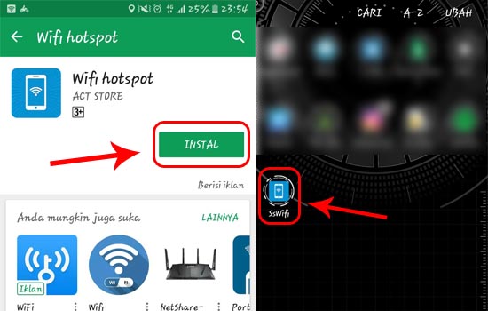 Install Wifi hotspot dan Jalankan Aplikasinya