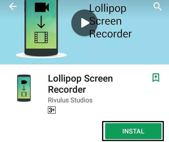Install Aplikasi Lollipop Screen Recorder