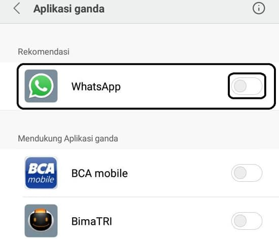 Pilih Aplikasi WhatsApp