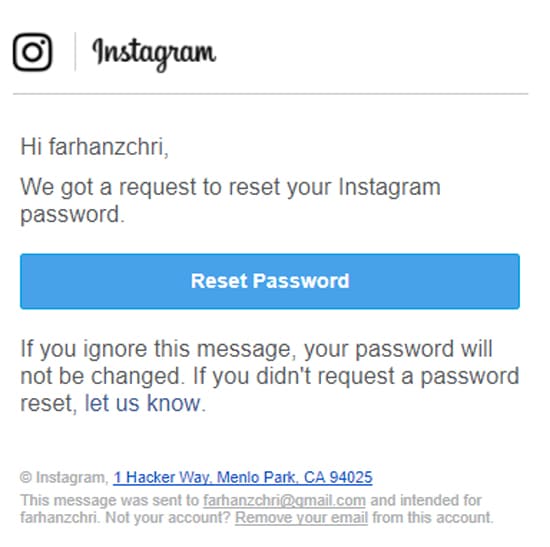 Password reset requested