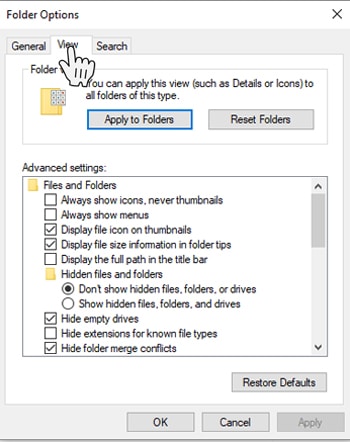 View pada Folder Options
