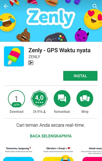 Install Aplikasi Zenly