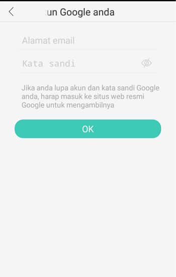 Login Gmail yang ada di Smartphone