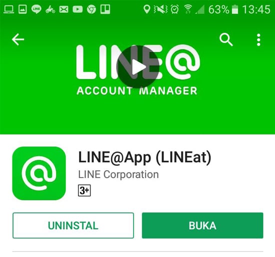 Install Aplikasi LINE@