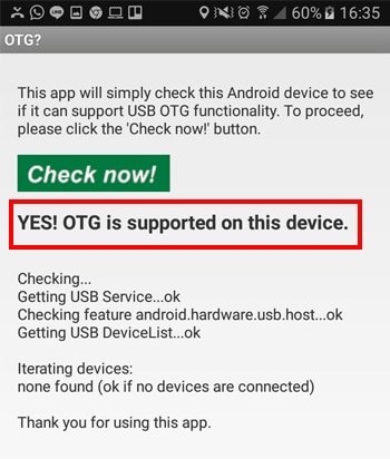 Notifikasi Smartphone Support OTG atau Tidak