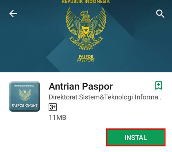 Install Aplikasi Antrian Paspor