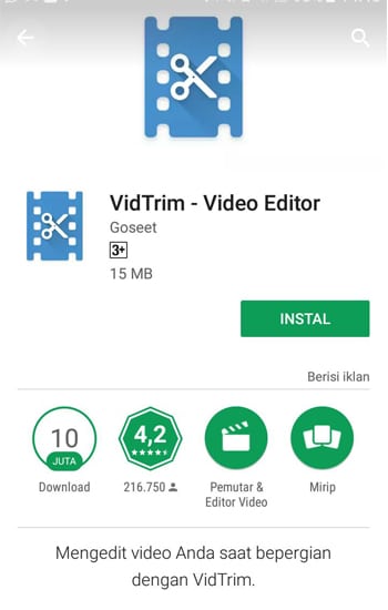 Install Aplikasi VidTrim