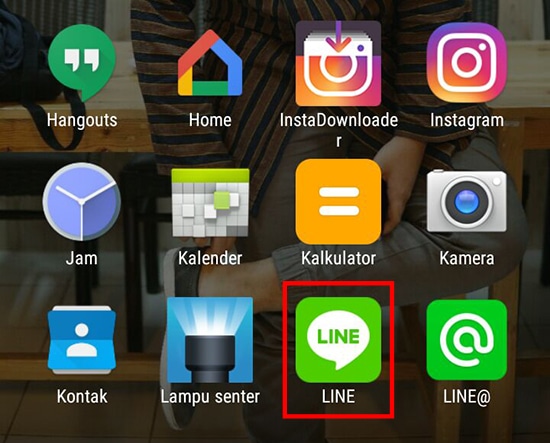 Pilih lalu Buka Aplikasi LINE
