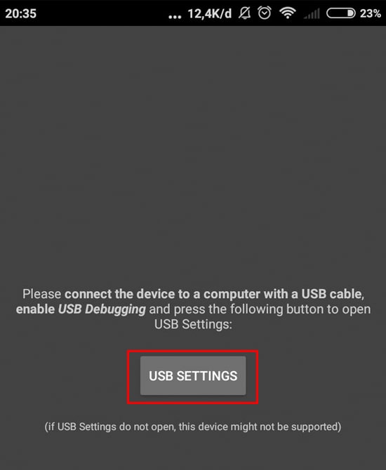 Pilih USB Debugging