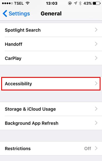 Pilih Accessibility