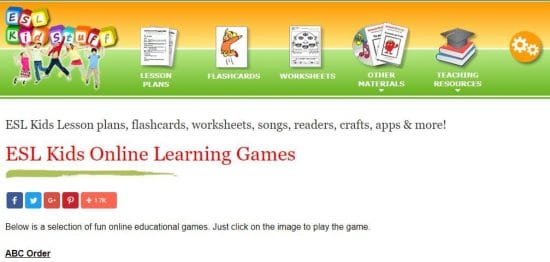 ESL Kids Online Learning Games