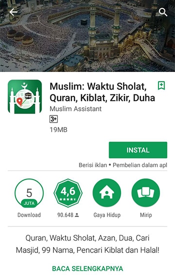 Install Aplikasi Muslim