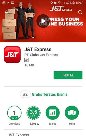 Install J&T Express