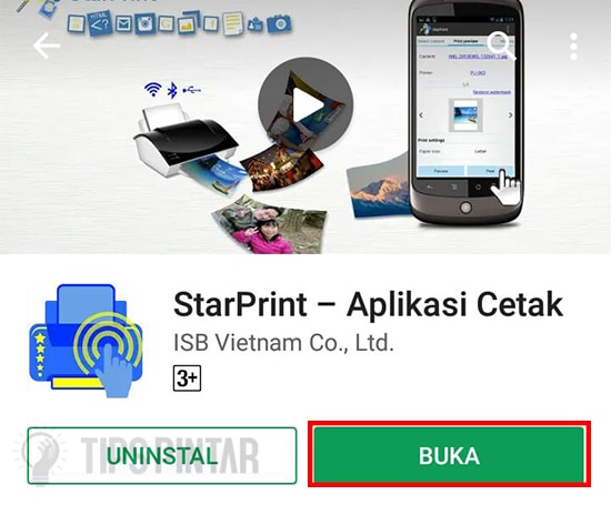 Buka Aplikasi StarPrint