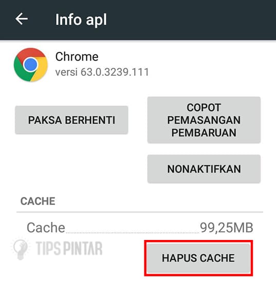 Hapus Cache Google Chrome