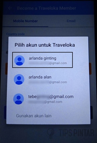 Plih Akun Google