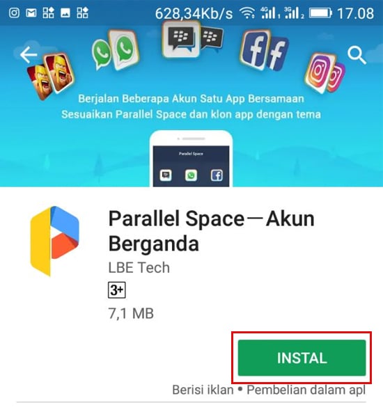 Install Aplikasi Parallel Space