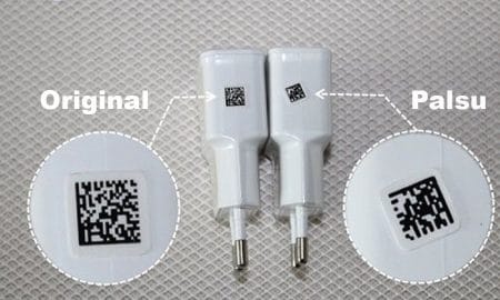 Membedakan charger Samsung original dan Palsu