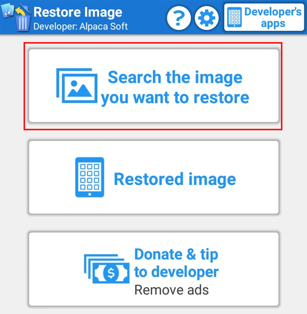 Pilih Search the Image You Want to Restore