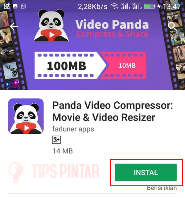 Install Aplikasi Panda Video Compress