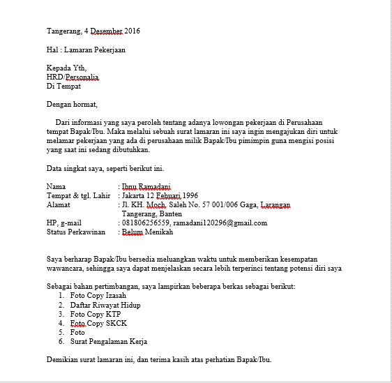 30++ Contoh surat lamaran kerja via email hp android terbaru terbaik