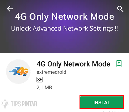 Install Aplikasi 4G Only Network Mode
