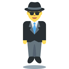 Emoticon Man in Business Suit Levitating