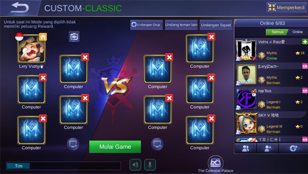 Mainkan di Custom Mode