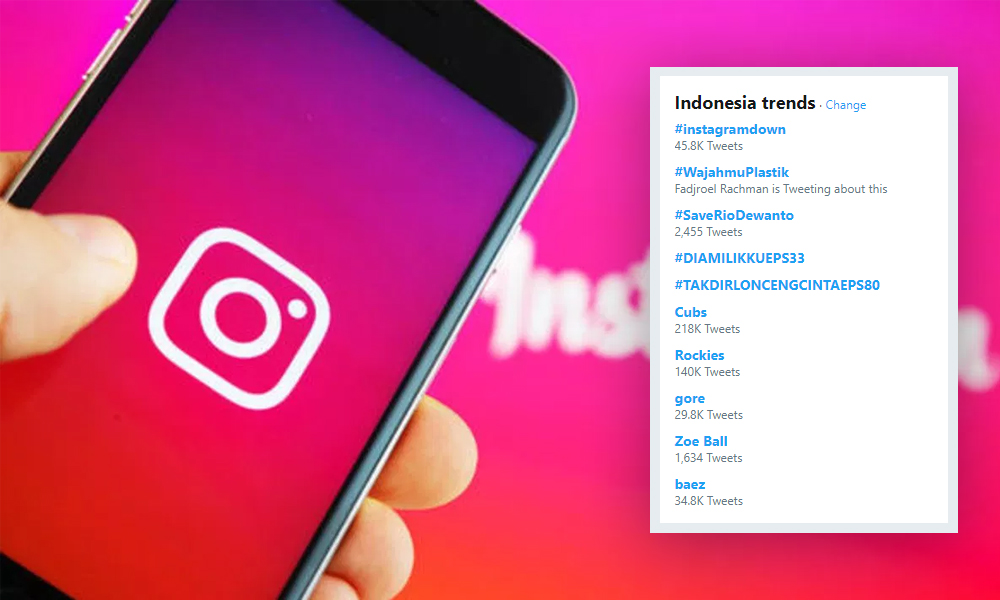 Hashtag InstagramDown Jadi Trending Topic di Twitter
