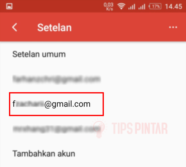 Pilih Akun Gmail