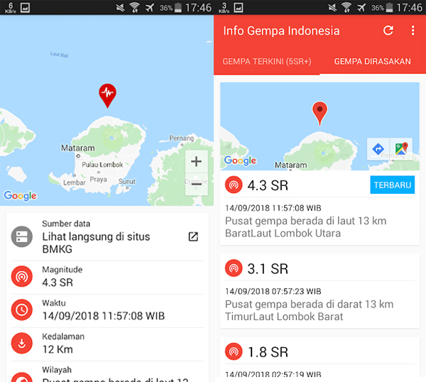 Info Gempa Indonesia (BMKG)