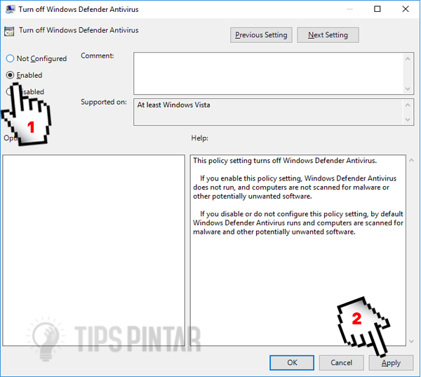 cara mematikan antivirus windows 10