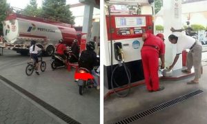Tingkah Paling Lucu Orang di Pom Bensin