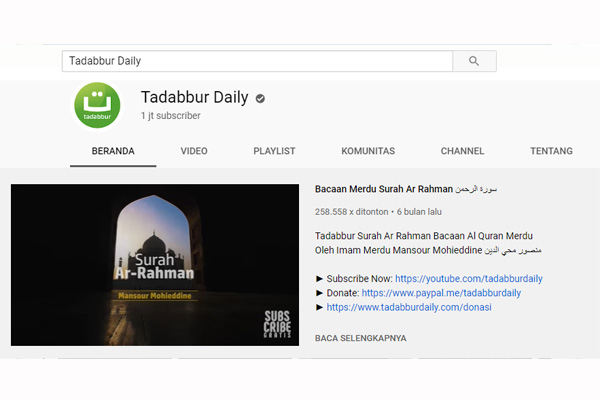 10 Channel YouTube Dakwah Terbaik di Bulan Ramadhan