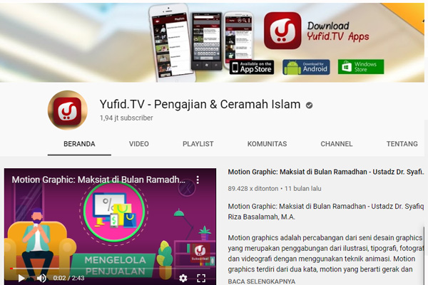10 Channel YouTube Dakwah Terbaik di Bulan Ramadhan
