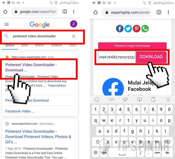 Cara Download Video Pinterest di Android