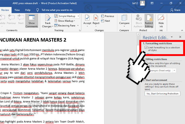 Cara Mengunci File Microsoft Word