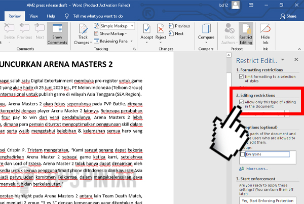 Cara Mengunci File Microsoft Word