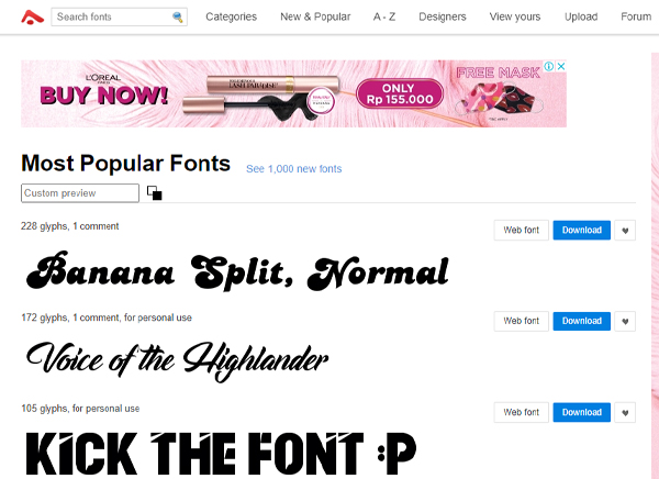 Situs Download Font Terlengkap