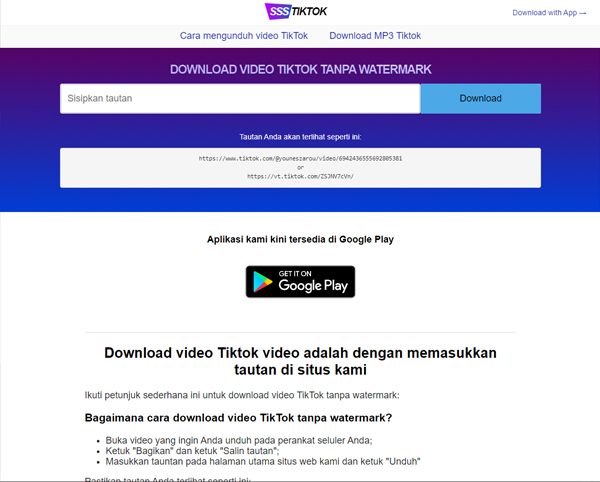 Tool untuk Download Video TikTok Tanpa Watermark
