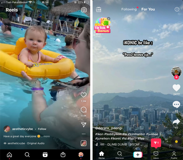 Perbedaan Antara Instagram Reels dan TikTok