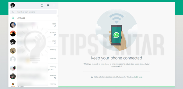 WhatsApp Web Berhasil Terhubung