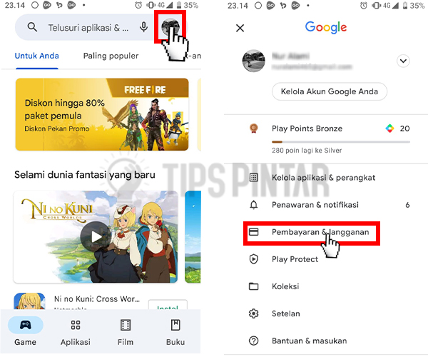 Top Up Mobile Legends Melalui Google Play