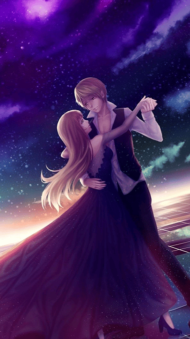 Couple Anime Dancing Under Sky