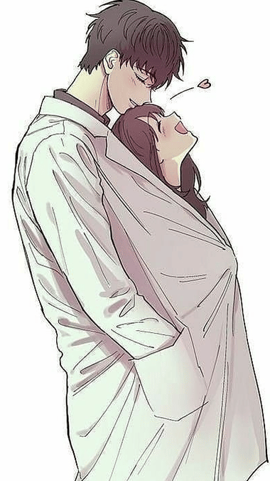 Couple Anime Romantic - White Background