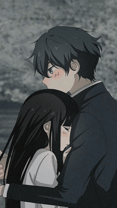 Couple Anime School - Hug Moment