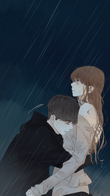 Couple Rain Moment