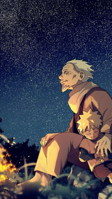 Hiruzen and Little Naruto