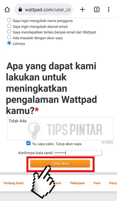 Cara Menghapus Akun Wattpad